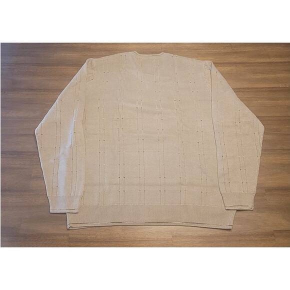 🏌️♂️ VTG Cypress Links Men’s Golf Sweater – Beige Textured Knit V-Neck –Size L - Picture 2 of 7